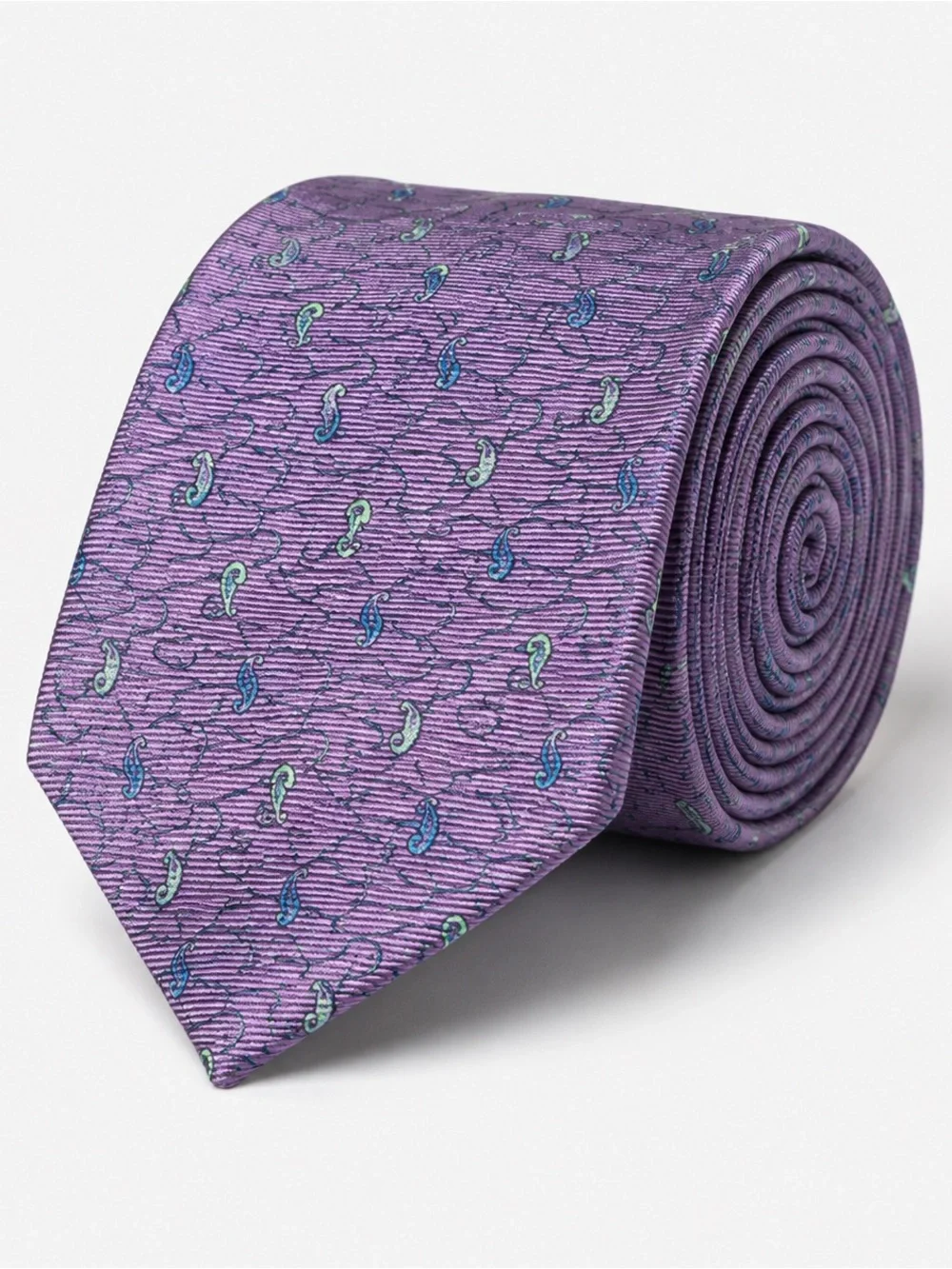 Tommy Hilfiger Men’s Pretied Silk Paisley Tie, Purple, Adjustable Elastic